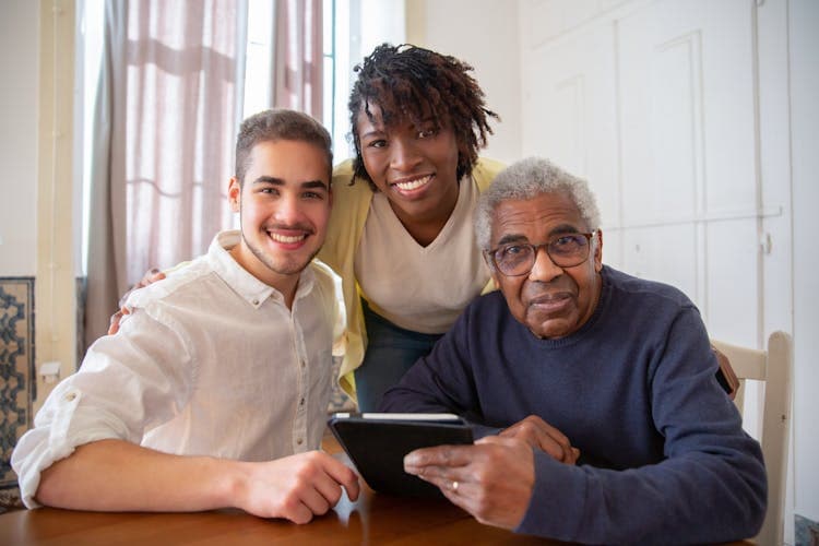 Elderly patient with physical therapist